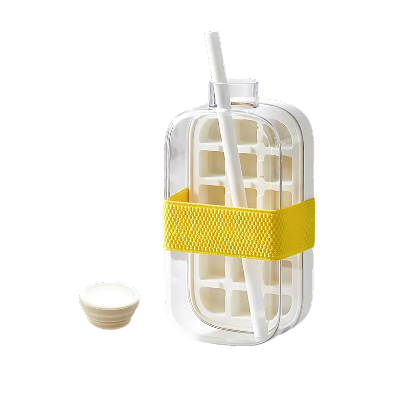 Bottiglia Ghiaccio 2-in-1 800ml in Silicone | Stampo + Tazza da Asporto per Succhi e Smoothie