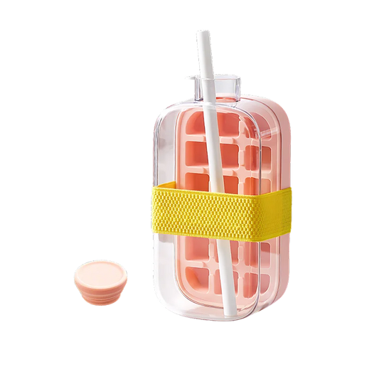 Bottiglia Ghiaccio 2-in-1 800ml in Silicone | Stampo + Tazza da Asporto per Succhi e Smoothie