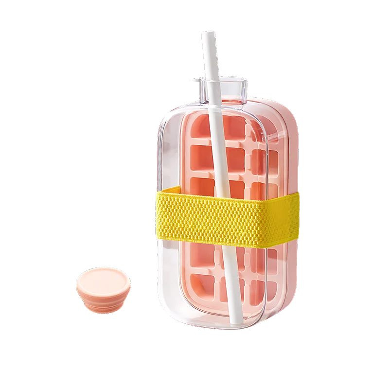 Bottiglia Ghiaccio 2-in-1 800ml in Silicone | Stampo + Tazza da Asporto per Succhi e Smoothie