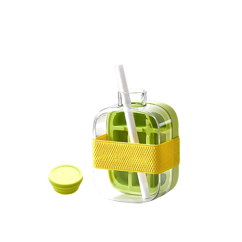 Bottiglia Ghiaccio 2-in-1 800ml in Silicone | Stampo + Tazza da Asporto per Succhi e Smoothie